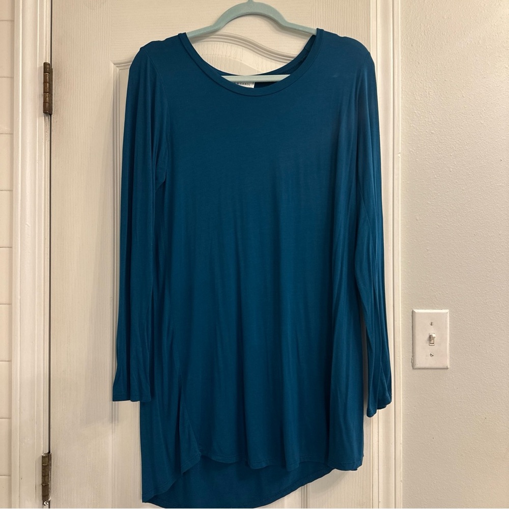 Chris & Carol Women's Teal Long  Sleeve Tunic Top Size Large